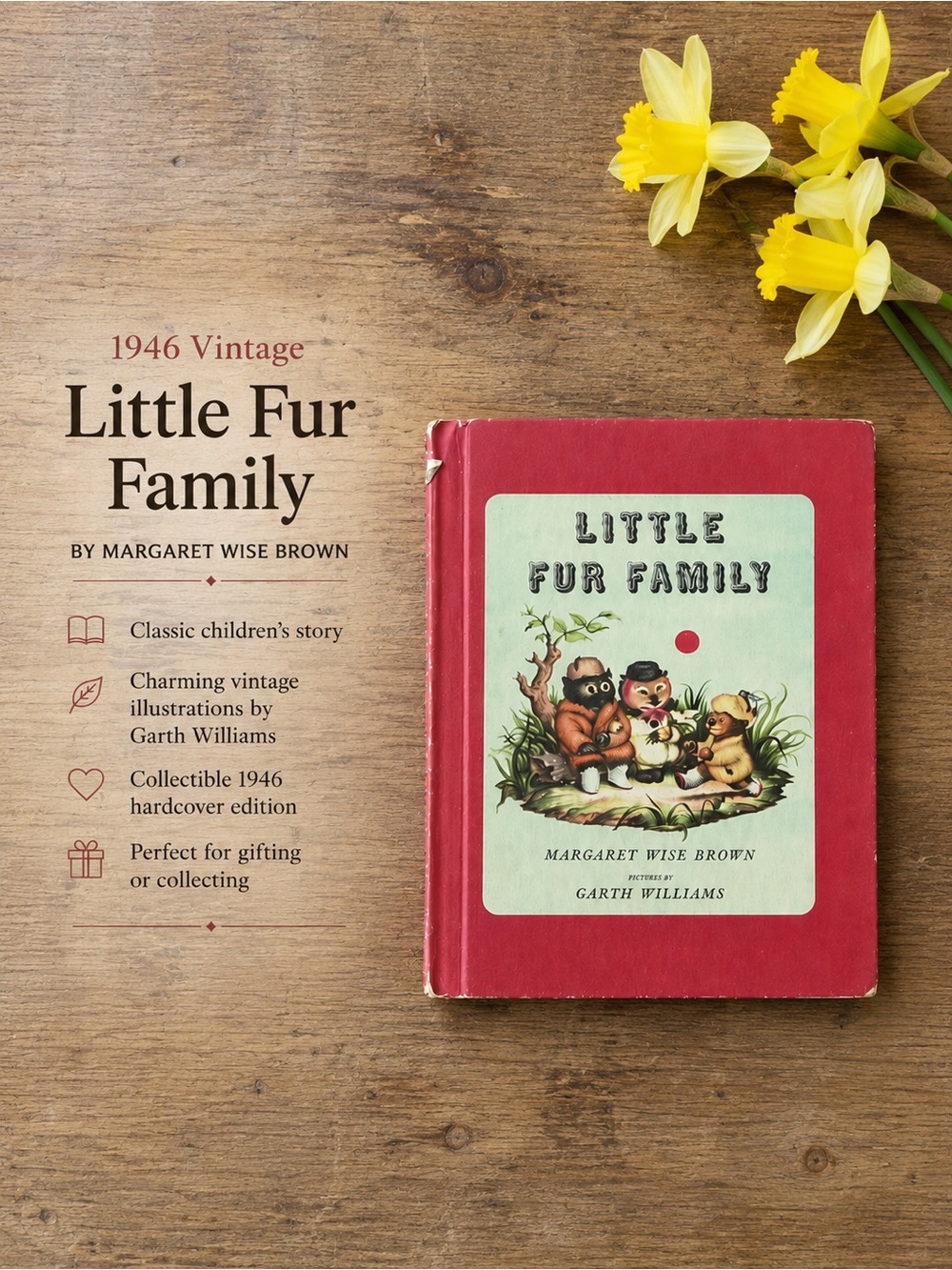 Little Fur Family Vintage Hardcover - Red Cover